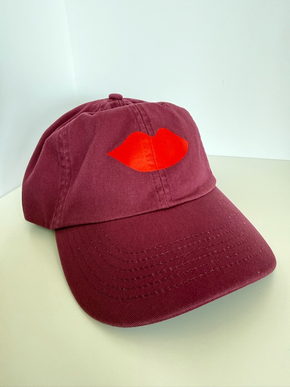 Clare V. Lips Baseball Hat in Oxblood